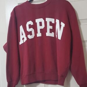 Wild Fable Red and White Crewneck Sweater with Aspen Design